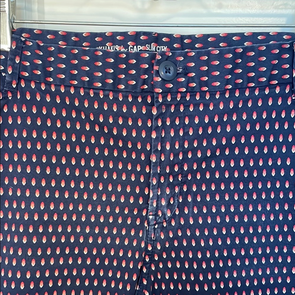 GAP Slim City Khakis Blue and Pink Chinos Classic Cotton Blend Size 18